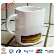 morden white stoneware biscuit mug